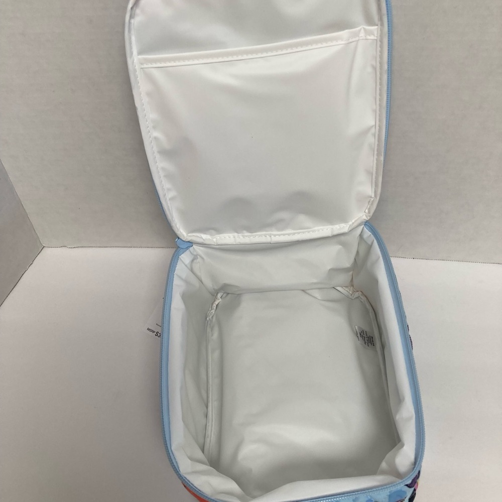 Vera Bradley Insulated Lunch Bunch Bag "Butterfly By" Blue Quilted Zip - Picture 5 of 6